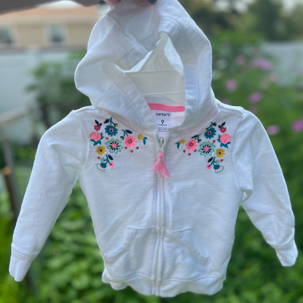 Carters Zip Up Hoodie, 9m